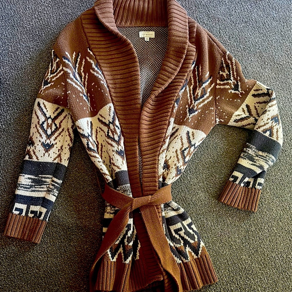 Brown Patterned Women's Sweater